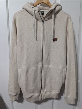 Billabong Hudson Full Zip Terry Cream Sweatshirt with Sherpa Lined Hoodie